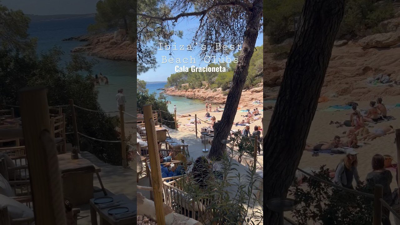 Ibiza’s best beach clubs – Cala Gracioneta. Follow for your Ibiza guide. #ibiza #summer #ibiza2023